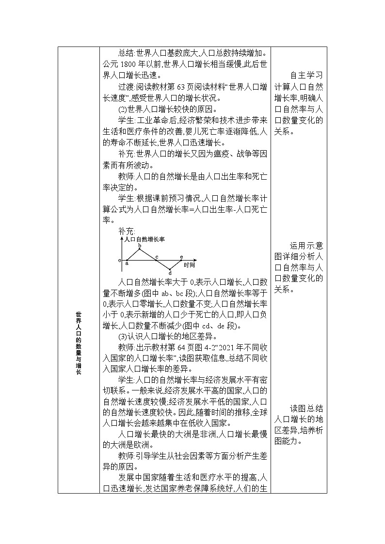 湘教版（2024）七年级地理上册第四章世界的居民与文化第一节世界的人口教案第3页