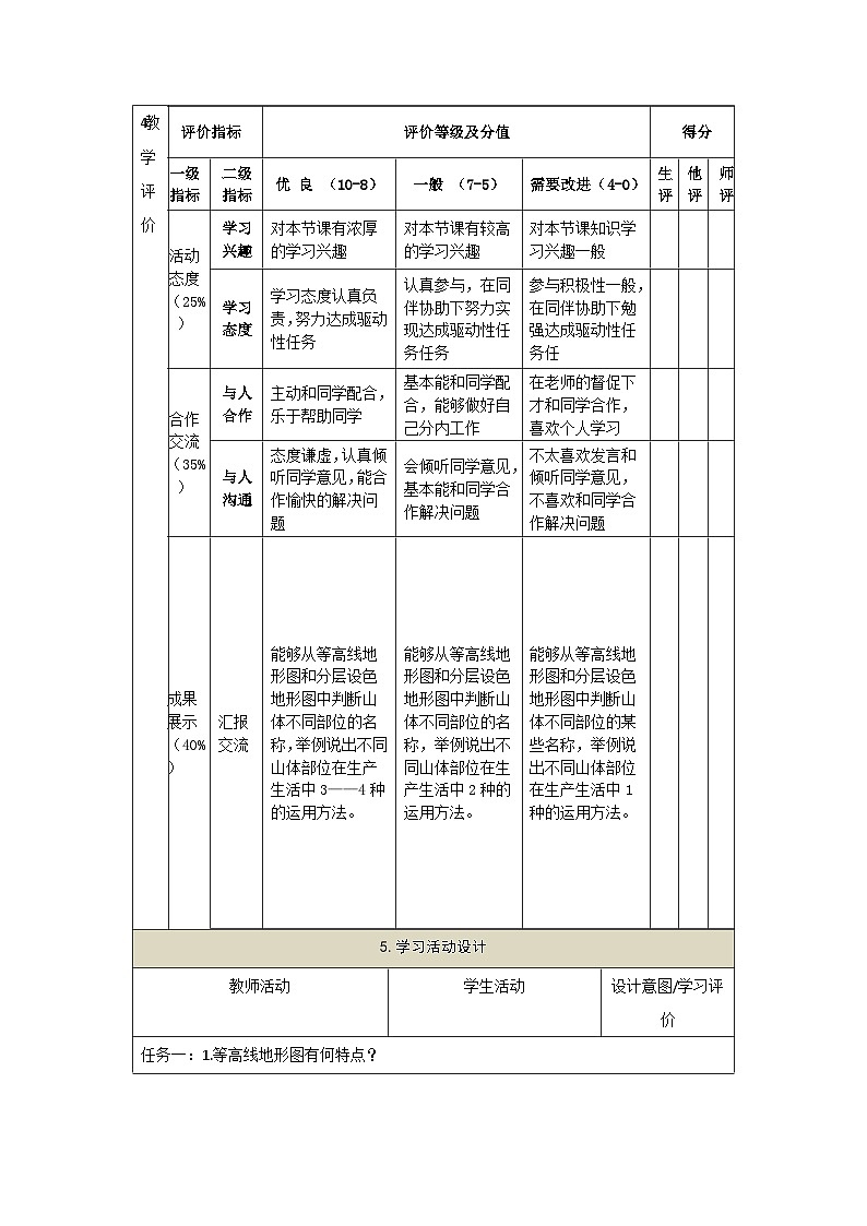 【新教材】湘教版地理七上3.2世界的地形（第2课时）课件+教学设计02