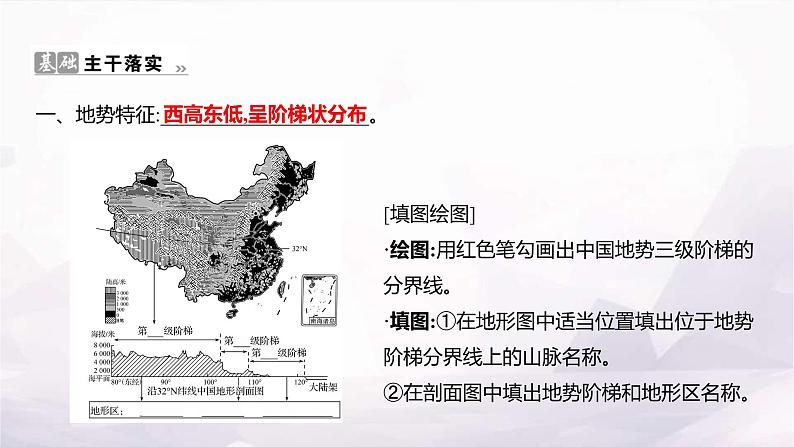 湘教版八年级地理上册第二章第一节第二课时地势西高东低课件02