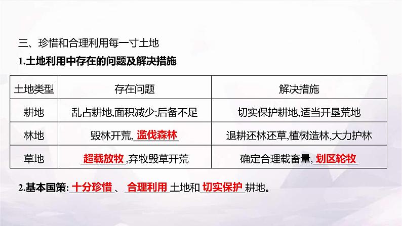 湘教版八年级地理上册第三章第二节中国的土地资源课件第5页