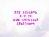 湘教版八年级地理上册第四章第一节第一课时农业的含义及发展主要粮食作物的分布课件