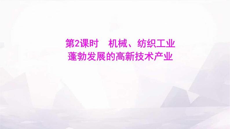 湘教版八年级地理上册第四章第二节第二课时机械、纺织工业蓬勃发展的高新技术产业课件01