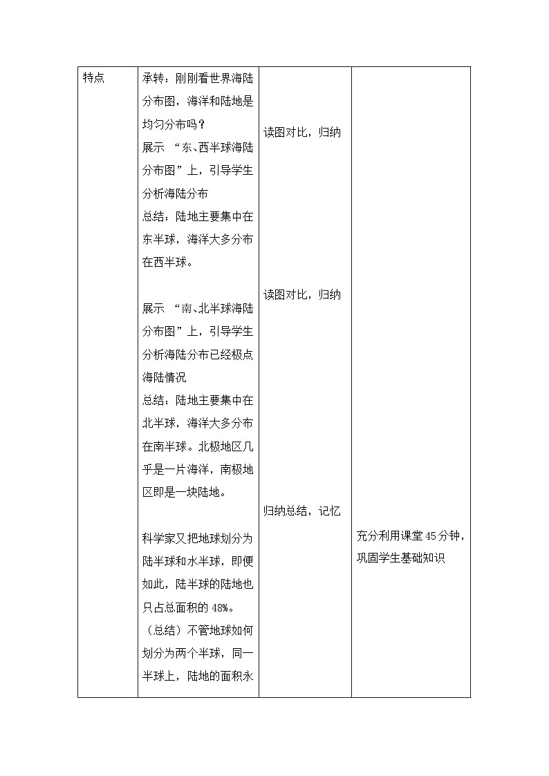 中图版地理八年级上册 第一章 第二节 海陆分布教案第2页