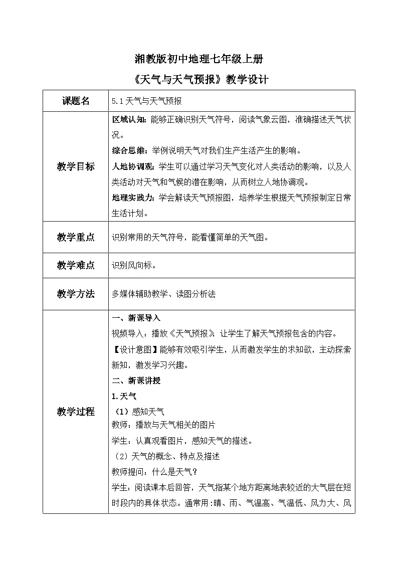 5.1天气与天气预报（课件+教案）-2024湘教版地理七年级上册pptx01