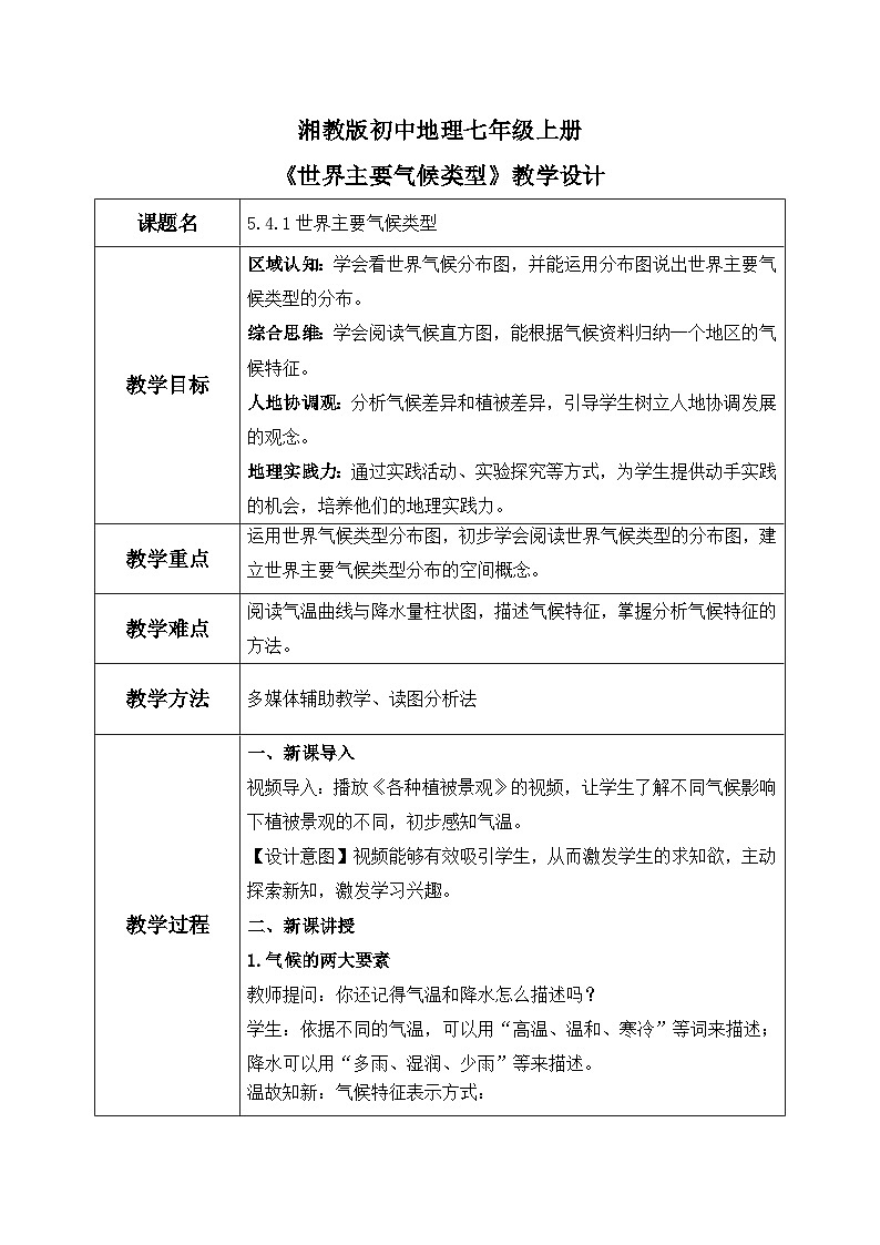 5.4.1世界主要气候类型（课件+教案）-2024湘教版地理七年级上册pptx01