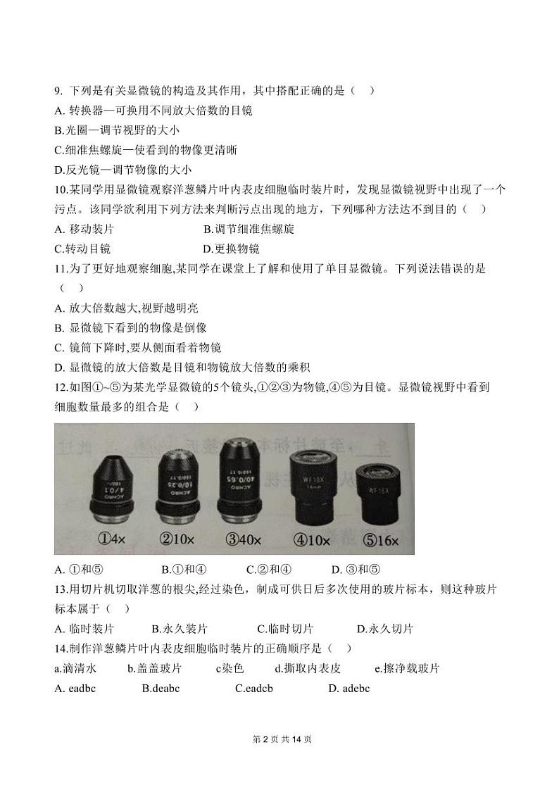 云南省景洪市三校联考 2024-2025学年七年级上学期10月期中生物地理试题第2页