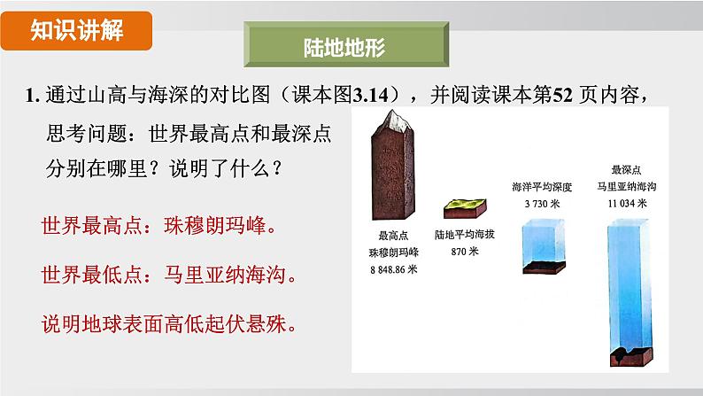 24秋新人教版地理七年级上册第二节 世界的地形课件05