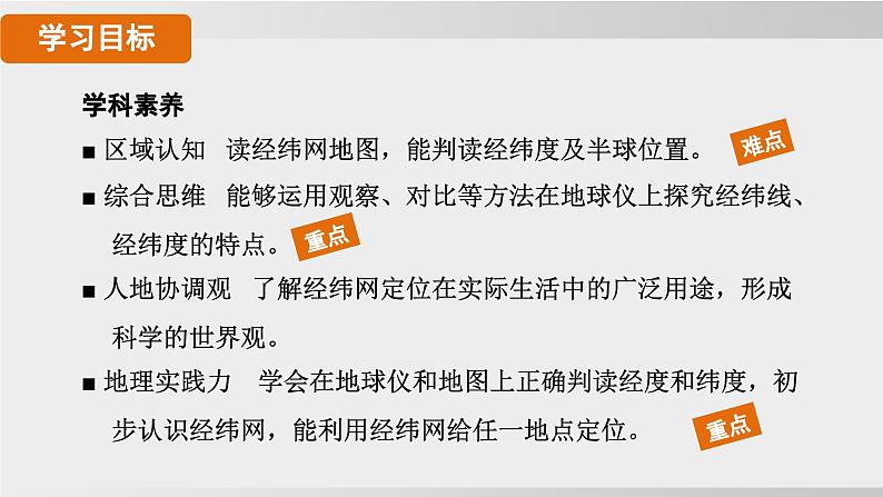 24秋新人教版地理七年级上册第一章第二节 第二课时 经线和经度 纬线和纬度 利用经纬网定位课件02