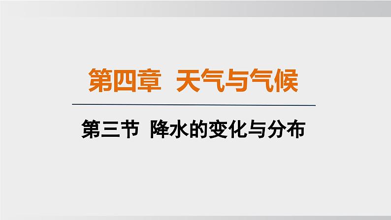 24秋新人教版地理七年级上册第四章 第三节 降水的变化与分布课件第1页