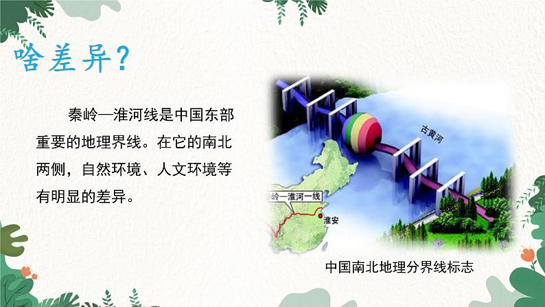 湘教版地理八年级下册 5.1 秦岭—淮河线南北两侧的地理差异课件第3页