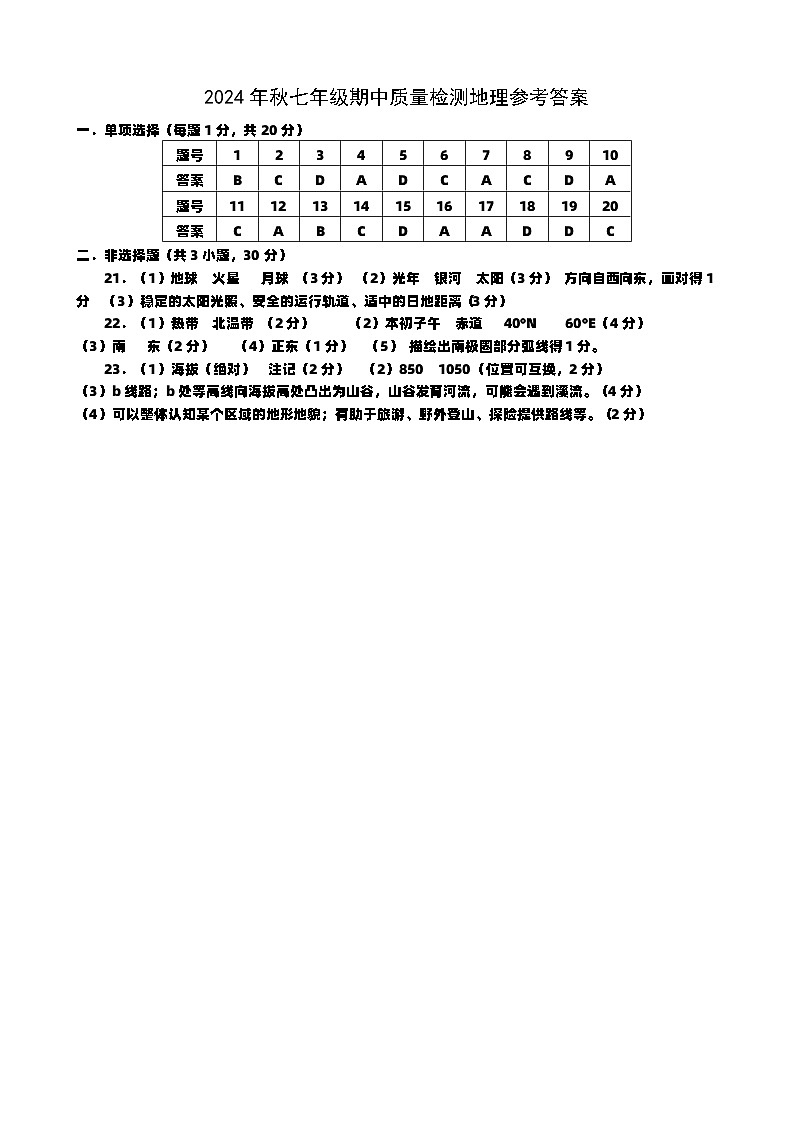 7地理答案第1页