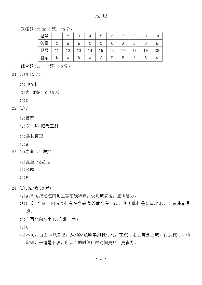 河南省鹤壁市2024-2025学年七年级上学期期中地理试题01