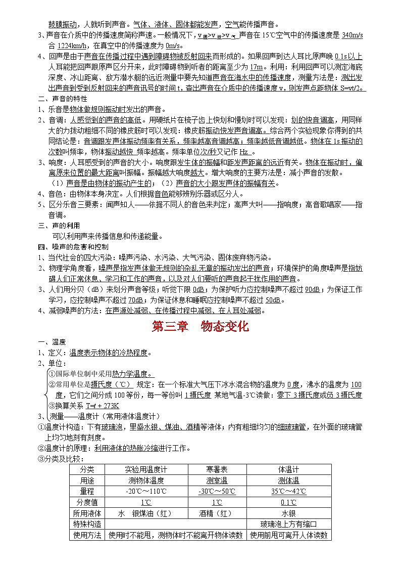 初中物理知识归纳总结02