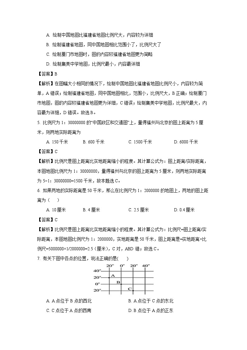江苏省徐州市民办学校2023-2024学年七年级上学期第一次月考地理试卷[解析版]第2页