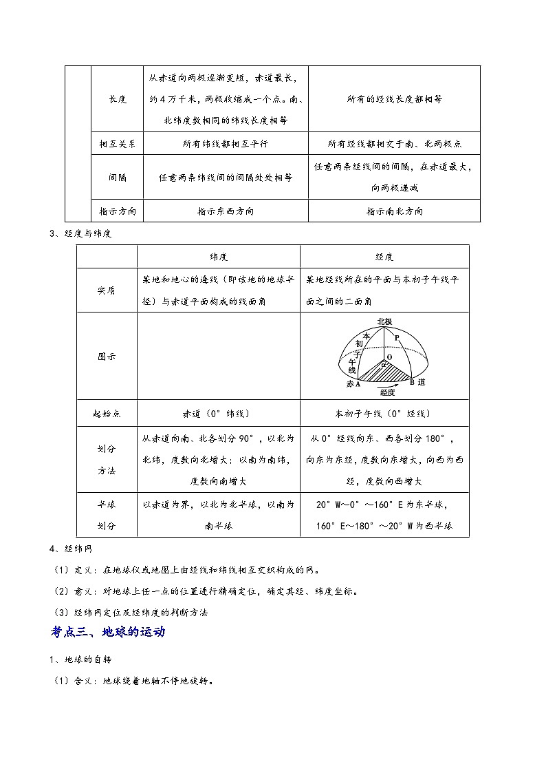 中考地理抢分秘籍秘籍01地球与地图(原卷版+解析)第3页