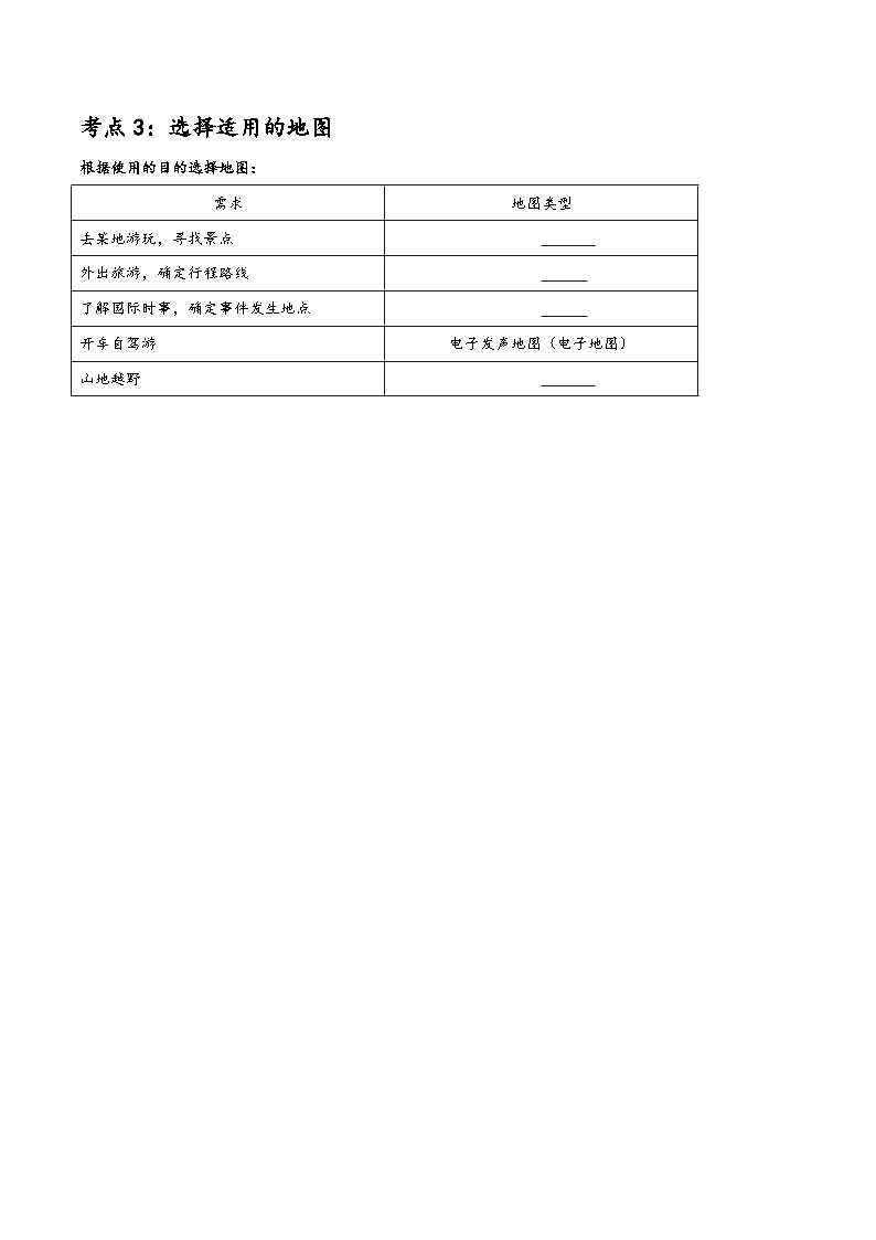 湘教版七年级地理上册单元考点梳理分层卷第一章让我们走进地理(考点梳理卷)(原卷版+解析)03