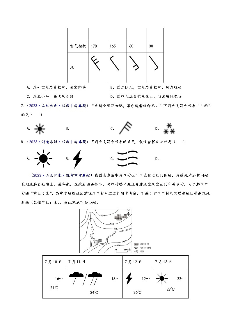 中考地理真题分项汇编(全国通用)专题04天气与气候(第02期)(原卷版+解析)第2页