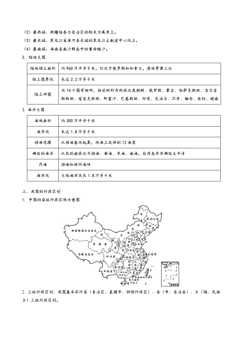 中考地理【热点·重点·难点】专练重难点21中国的疆域(原卷版+解析)第2页