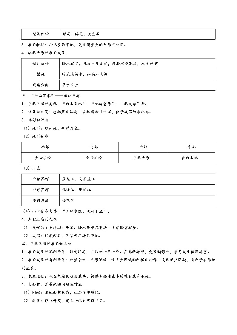 中考地理【热点·重点·难点】专练重难点32北方地区(原卷版+解析)第2页