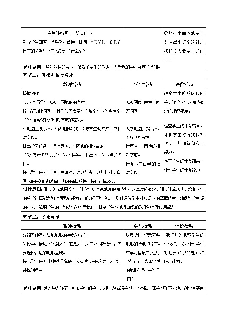 【核心素养】中图版七年级上册地理2.3地形图（教学设计）第2页