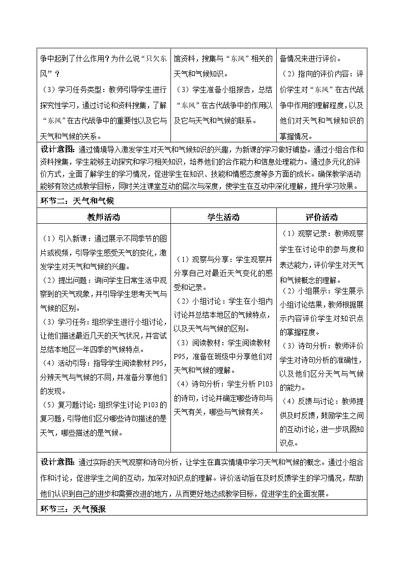 【核心素养】中图版七年级上册地理4.3天气与气候（教学设计）第2页