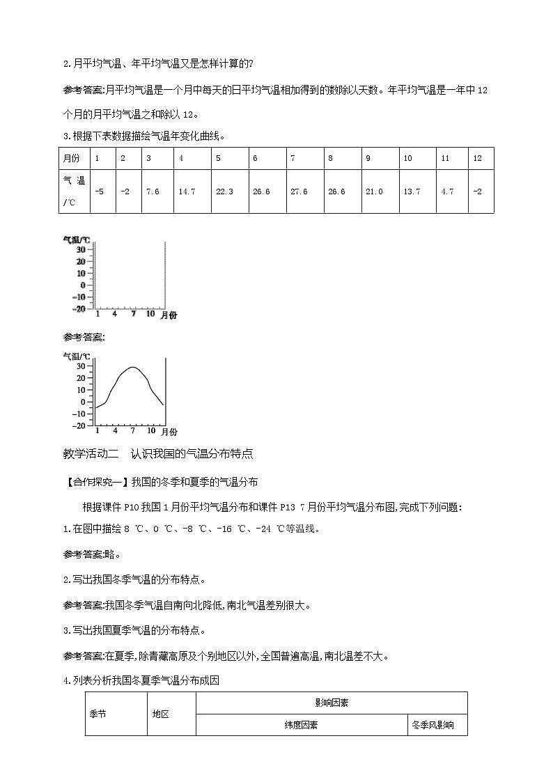 4.2.1气温的变化　中国的温度带教案第2页
