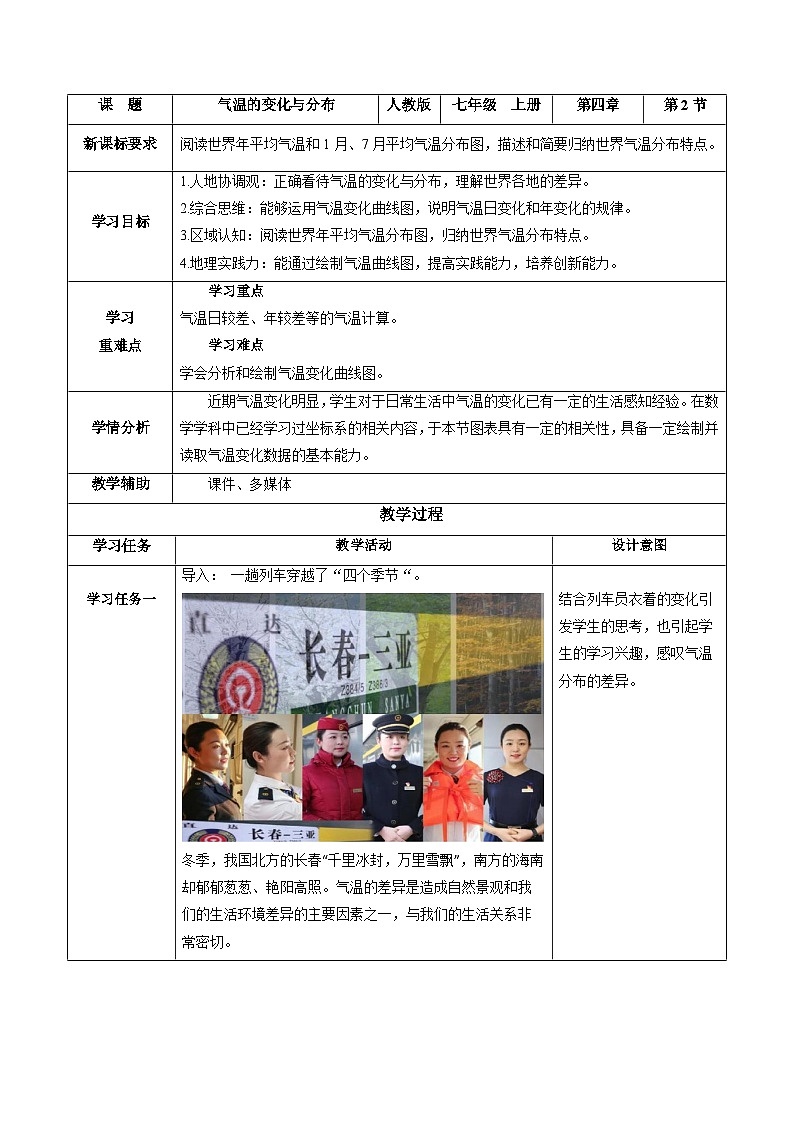 4.2.1气温的变化与分布（第1课时）（教学设计）七年级地理上册（人教版2024）第1页