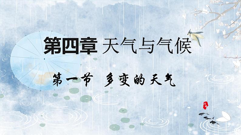 初中  地理  人教版（2024）  七年级上册(2024)  第四章 天气与气候  第一节 多变的天气 课件第1页