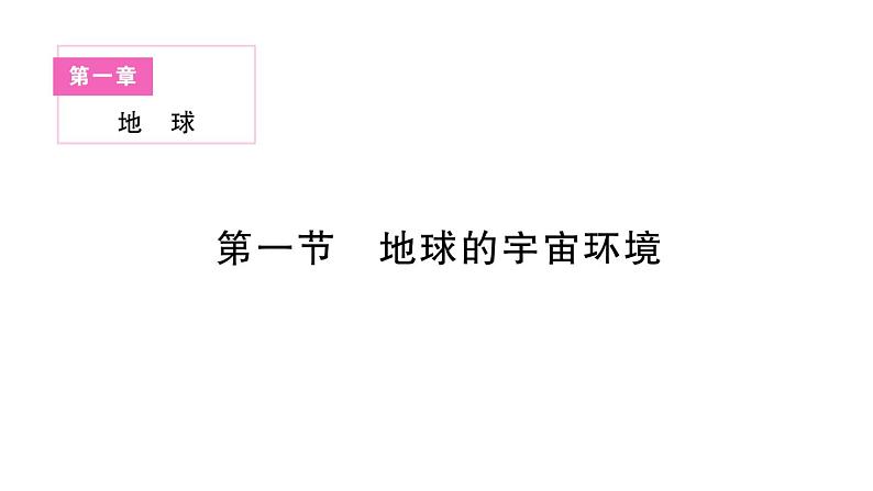 初中地理新人教版七年级上册第一章第一节 地球的宇宙环境作业课件2024秋第1页