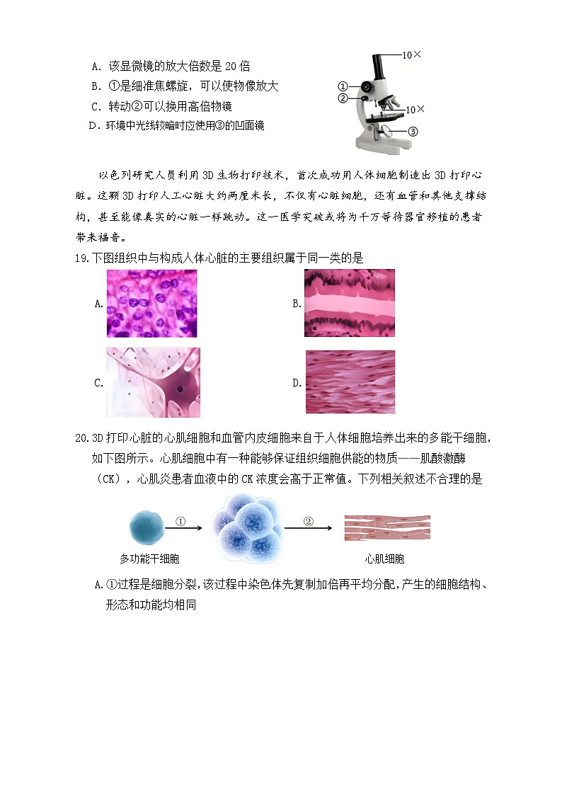 2024年秋季期中七年级生物试题第2页