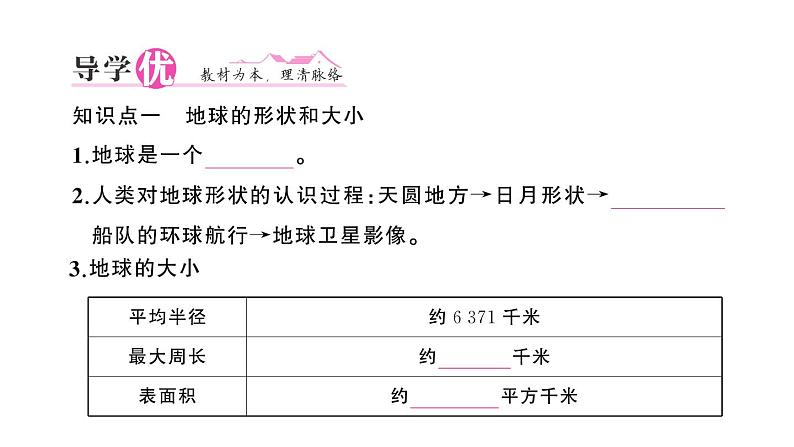 初中地理新人教版七年级上册第一章第二节第一课时 地球的形状和大小 地球的模型———地球仪作业课件2024秋第2页