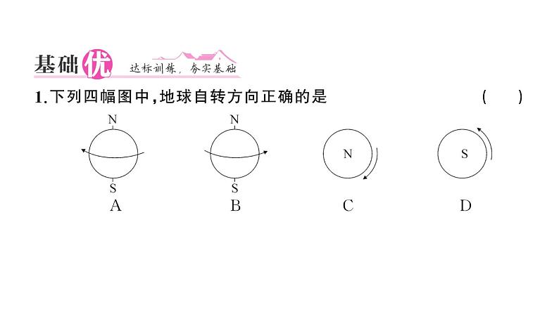 初中地理新人教版七年级上册第一章第三节第一课时 地球的自转位作业课件2024秋第4页