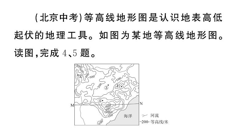 初中地理新湘教版七年级上册期末专项四 地形图的判读作业课件2024秋第5页