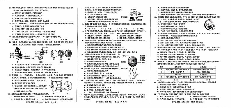 四川省德阳市中江县2024-2025学年七年级上学期11月期中地理•生物试题第2页