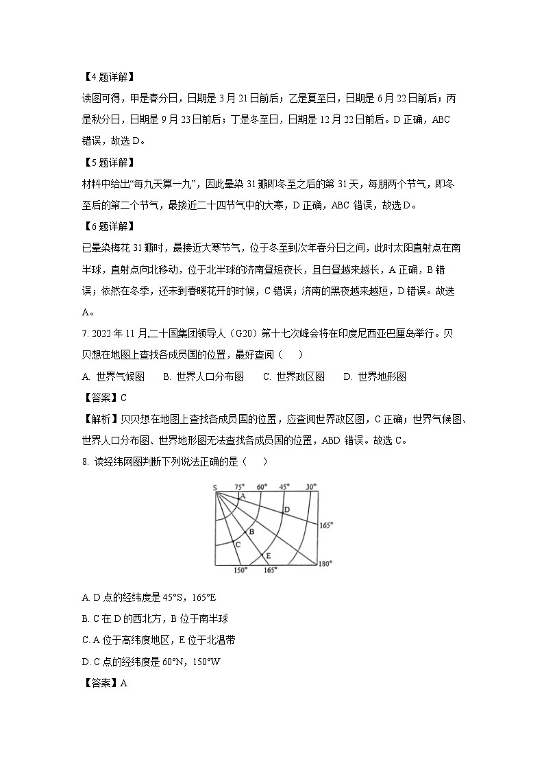 2023-2024学年山东省临沂市临沭县七年级(上)期中地理试卷(解析版)03