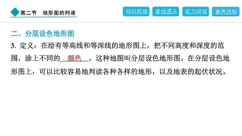 2024人教版地理七年级上册第二章地图2.2　地形图的判读 习题课件ppt第6页