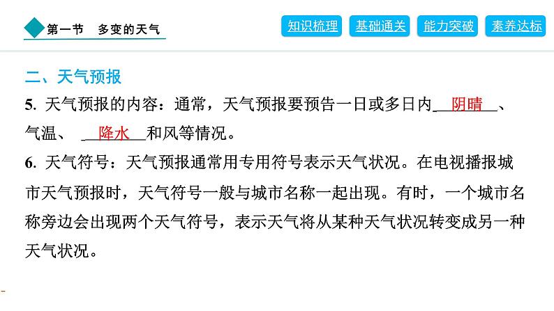 2024人教版地理七年级上册第四章天气与气候4.1　多变的天气 习题课件ppt第3页