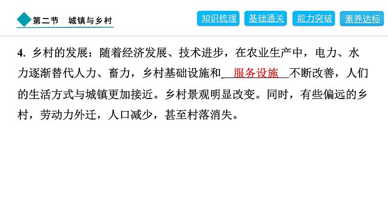 2024人教版地理七年级上册第五章居民与文化5.2　城镇与乡村 习题课件ppt第7页