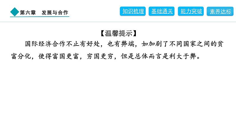 2024人教版地理七年级上册第六章发展与合作6　发展与合作 习题课件ppt第8页