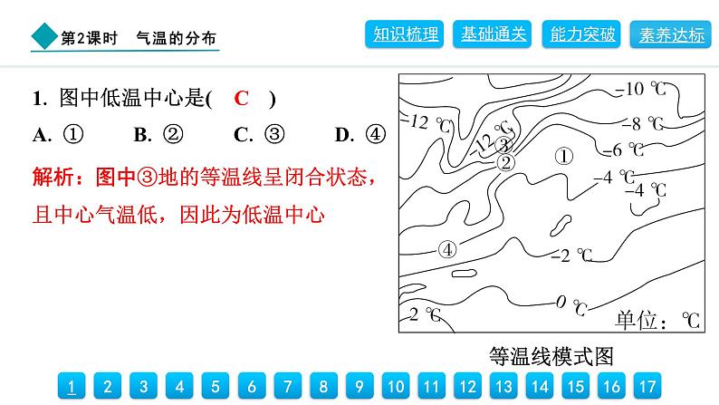 2024人教版地理七年级上册第四章天气与气候4.2.2　气温的分布 习题课件ppt第8页