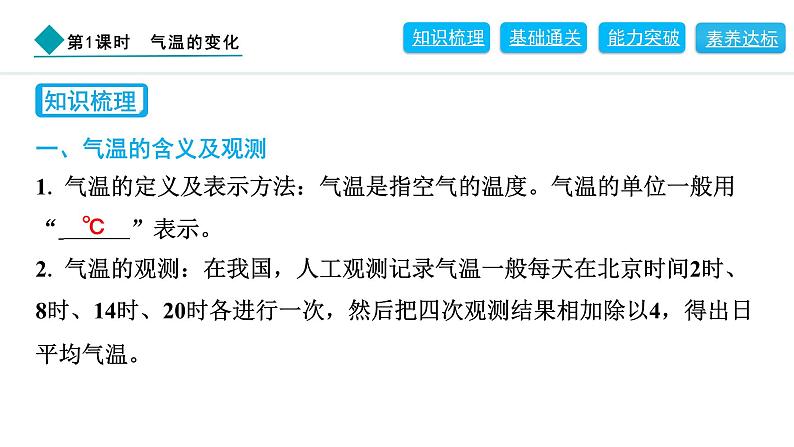 2024人教版地理七年级上册第四章天气与气候4.2.1　气温的变化 习题课件ppt第2页