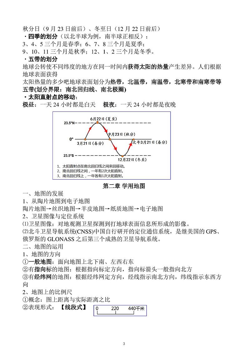 粤教版七年级上册地理知识点,复习专用第3页