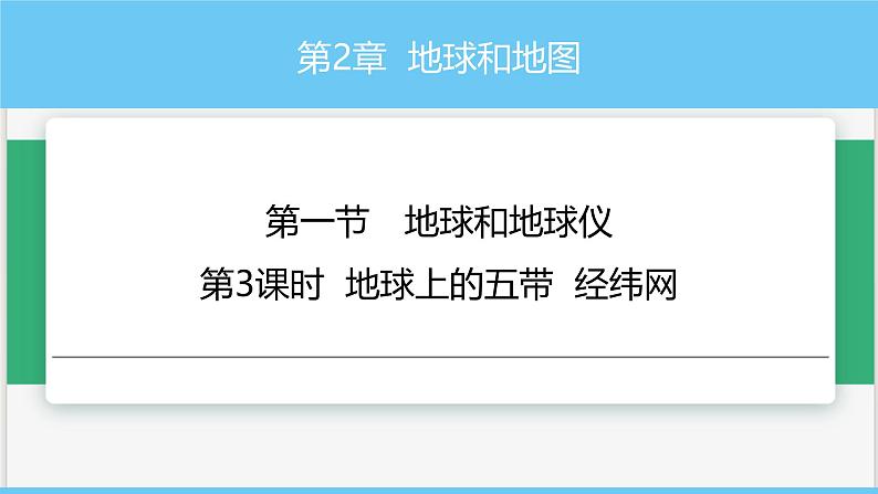 中图版2024七年级上册地理03第2章 第一节 第3课时 地球上的五带 经纬网 课件第1页