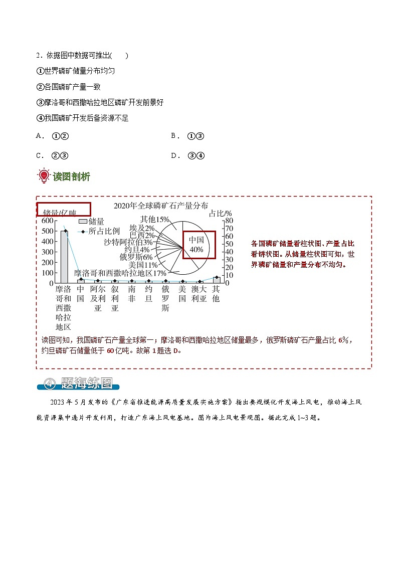 3.1 自然资源的基本特征（填图速记）-2024-2025学年八年级地理上册填图速记与演练手册（人教版）（原卷版）第3页