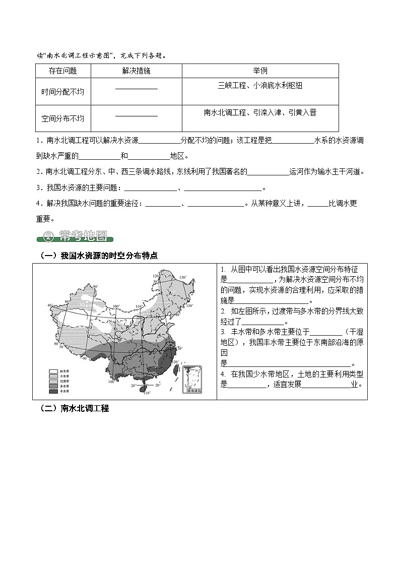 3.3 水资源（填图速记）-2024-2025学年八年级地理上册填图速记与演练手册（人教版）（原卷版）第2页