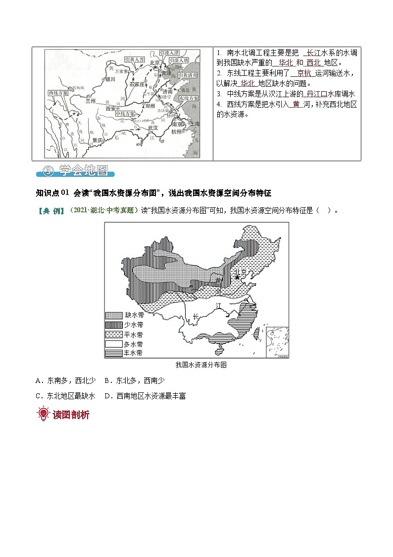 3.3 水资源（填图速记）-2024-2025学年八年级地理上册填图速记与演练手册（人教版）（解析版）第3页