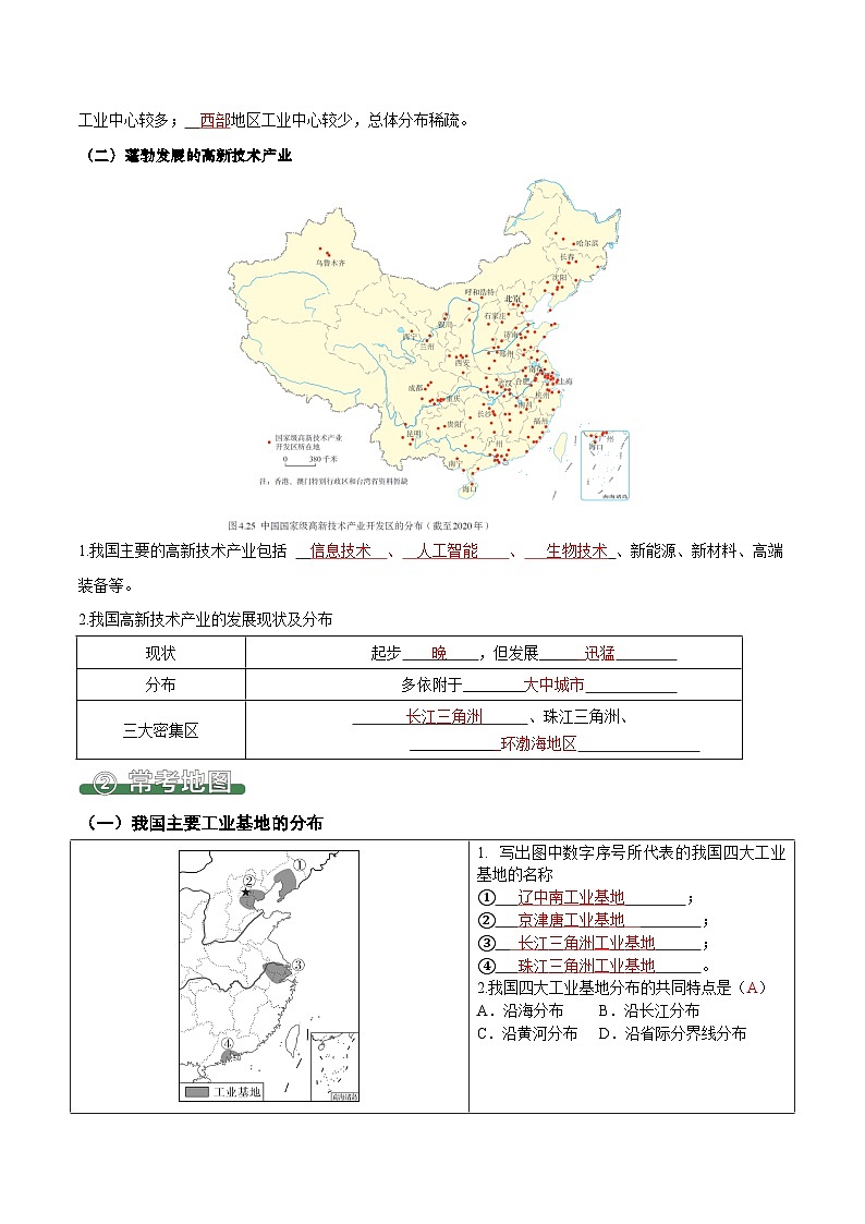 4.3 工业（填图速记）-2024-2025学年八年级地理上册填图速记与演练手册（人教版）（解析版）第2页