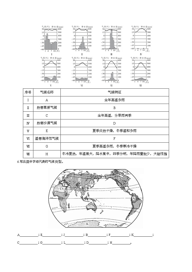 4.4 世界的气候（填图速记）（原卷版）第2页