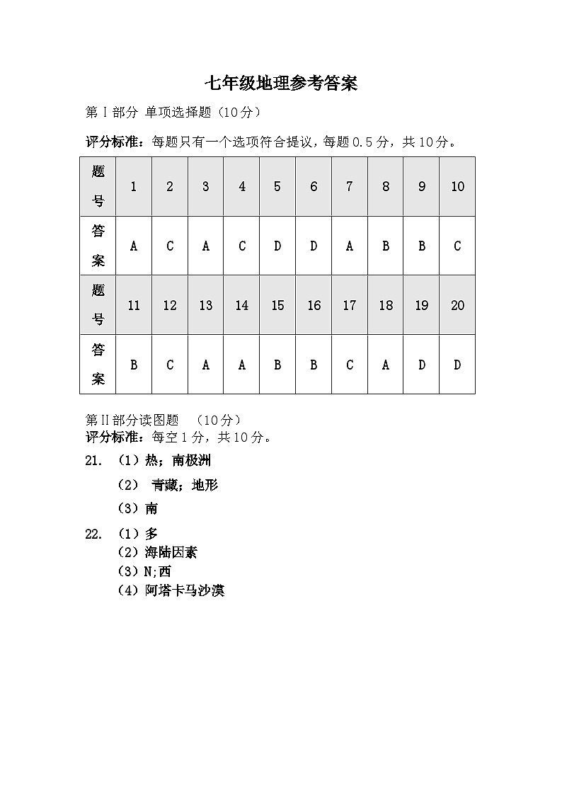 7上地理答案第1页