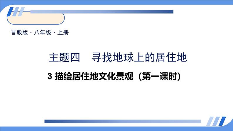 4.3 描绘居住地文化景观——城镇与乡村 课件-2024-2025学年七年级地理上学期晋教版（2024）第1页